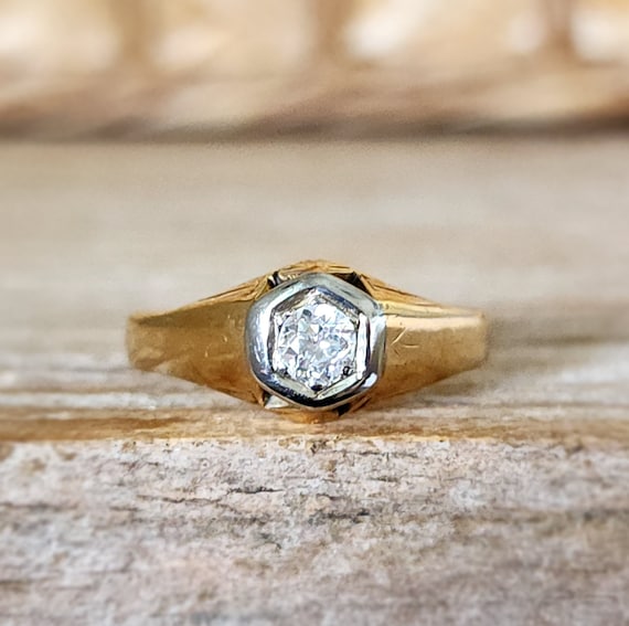 Antique Engagement Ring | Classic Edwardian Old E… - image 1