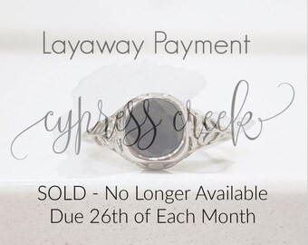 Layaway for S.H. - No Longer Available. Due 26th of each month - Deco Sapphire Solitataire 18k White Gold