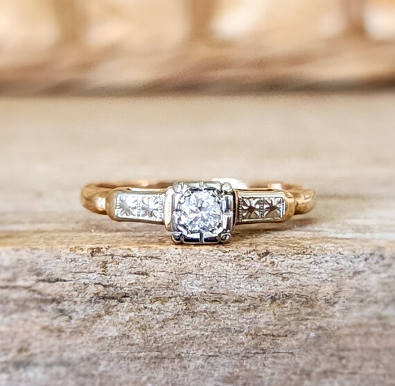 Vintage engagement 2024 rings etsy