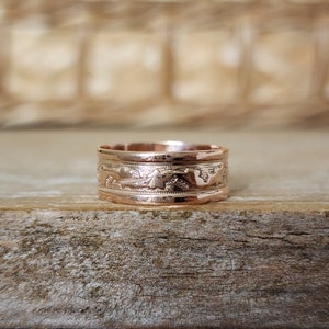 Antique Rose Gold Wedding Band Ring | Edwardian Band Ring | Pinky Ring