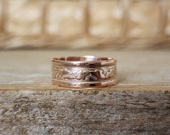 Antique Rose Gold Wedding Band Ring | Edwardian Band Ring | Pinky Ring