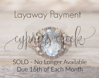 Sold on Layaway ~ No longer available ~ Due 16th of each month ~ Aquamarine Ring