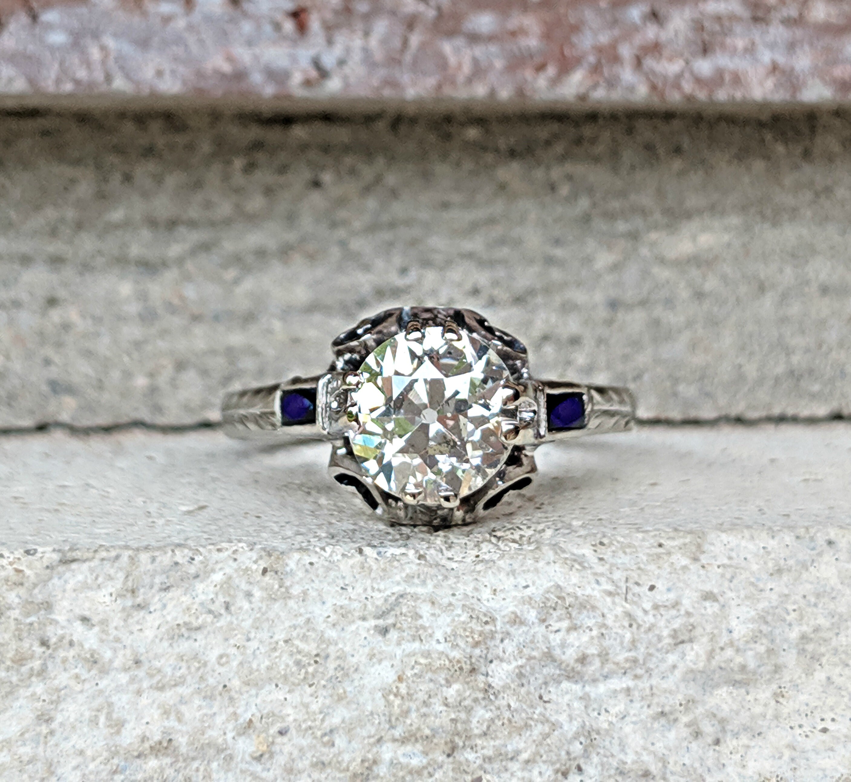 Antique Engagement Ring Art Deco Engagement Ring Old