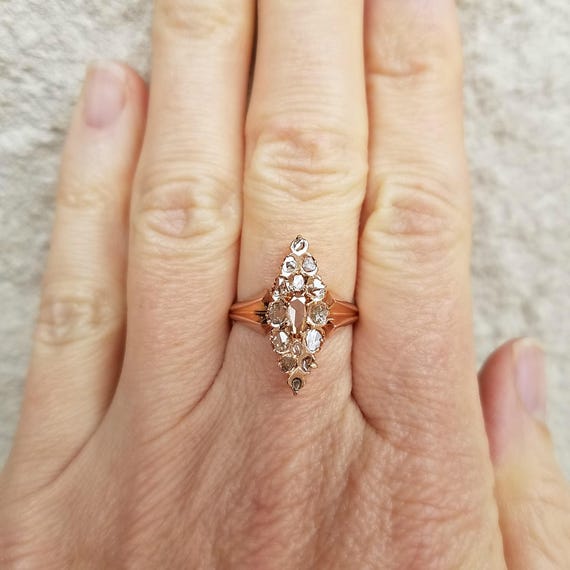 Vintage rose cut diamond ring outlet