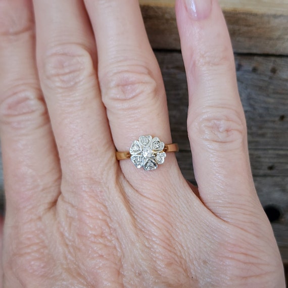 Vintage Art Deco Diamond Cluster Engagement Ring … - image 6