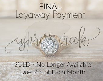 FINAL Layaway for Courtney~ No longer available ~ Due 9th of each month | Art Deco Old European Diamond Ring Set in 14k