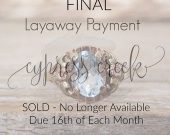 FINAL Layaway ~ No longer available ~ Due 16th of each month ~ Aquamarine Ring