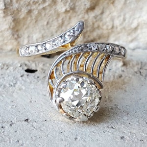 Rare Antique Engagement Ring | Edwardian Old Mine Cut Diamond Ring in 18k Gold and Platinum