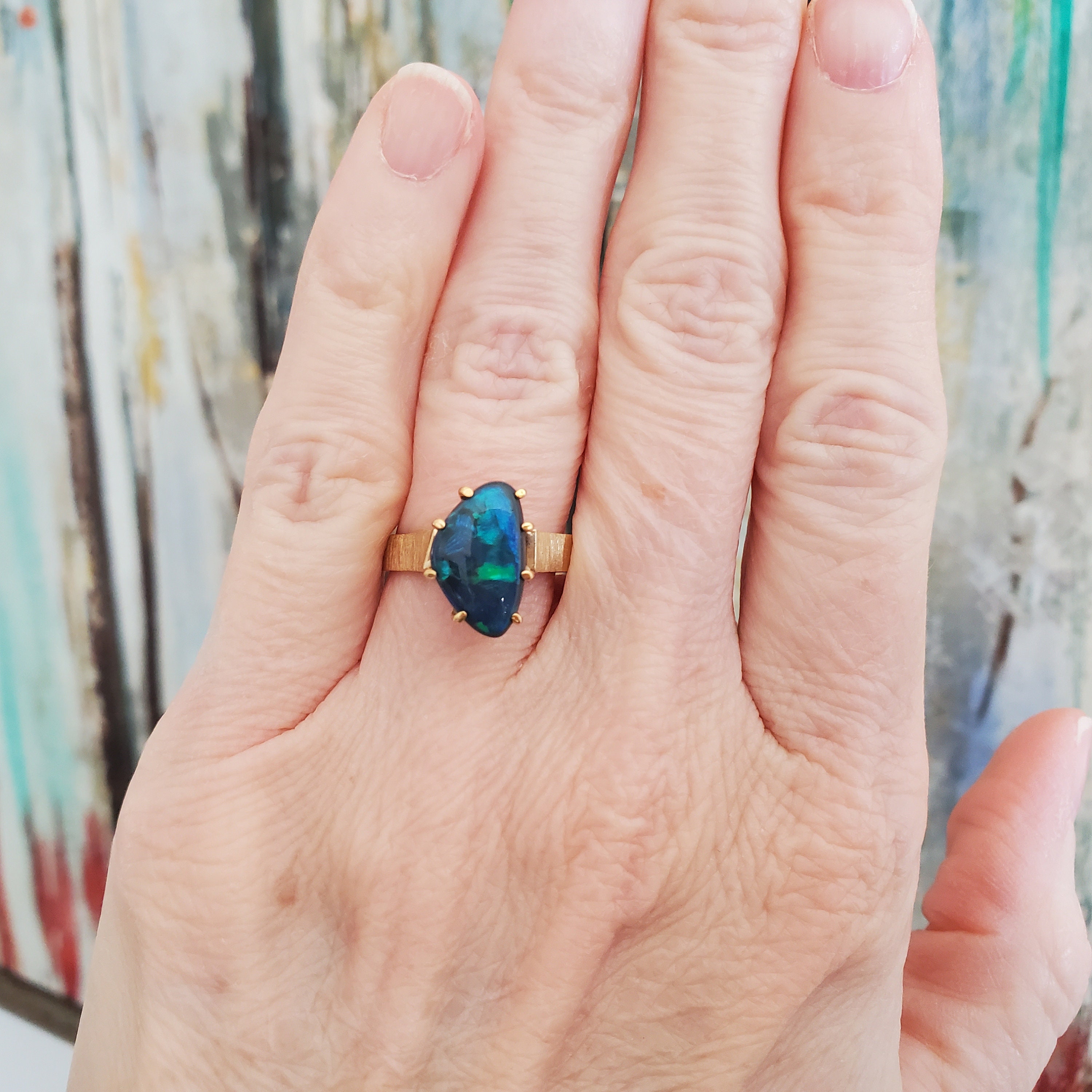Natural Black Opal Men's Ring, 925 Sterling Silver 14K Yellow Gold Filed  Ring, Loose Opal Gemstone Ring, Opal Birthstone Gift Gift For Her -  Walmart.com