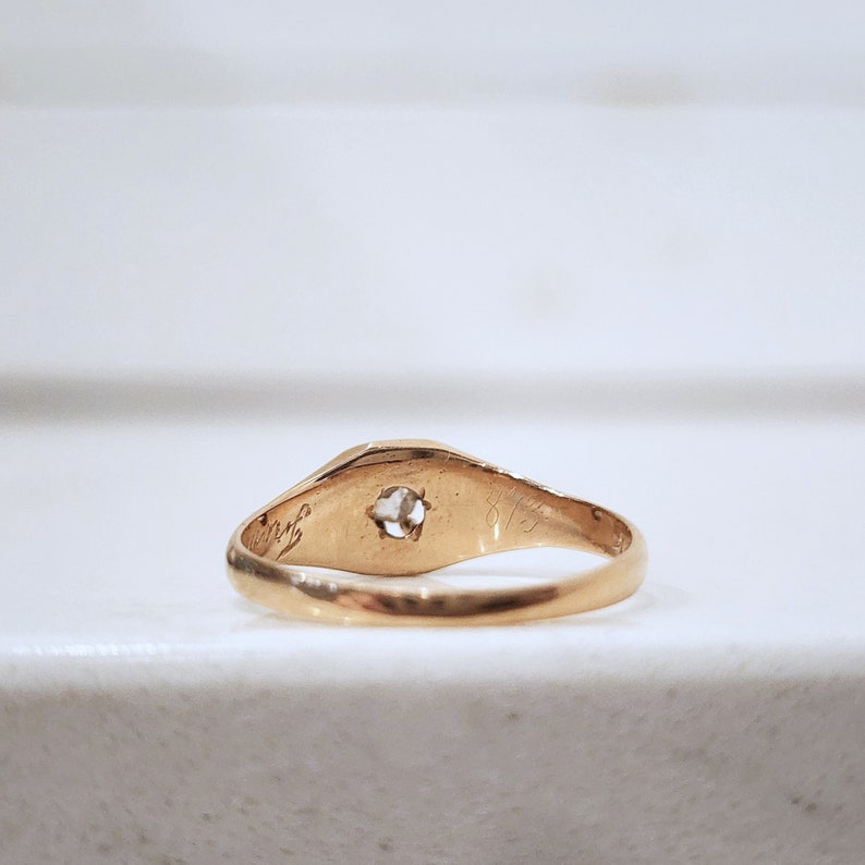 Antique Belcher Old Mine Cut Diamond Ring in 14k Yellow Gold Antique ...