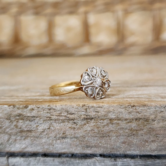 Vintage Art Deco Diamond Cluster Engagement Ring … - image 5