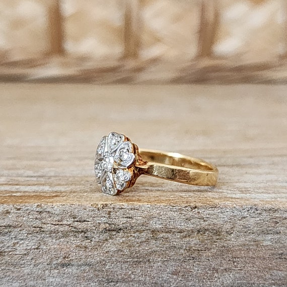Vintage Art Deco Diamond Cluster Engagement Ring … - image 3