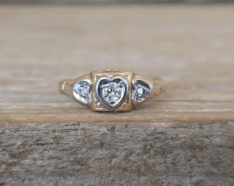 Vintage Old European Cut Diamond Ring, Engagement Ring, Promise Ring | Anniversary Band Ring | Antique Stacking Band