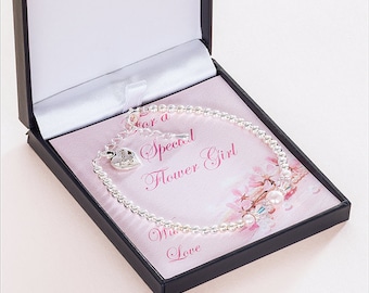 Bridesmaid, Maid of Honour or Flower Girl Thank You Bracelet, Wedding Thank You Gift.