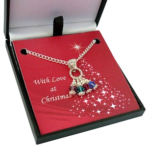 Collier familial avec pierres de naissance pour Noël pour elle, maman, grand-mère, nounou, maman, grand-mère, grand-mère, grand-mère, grand-mère