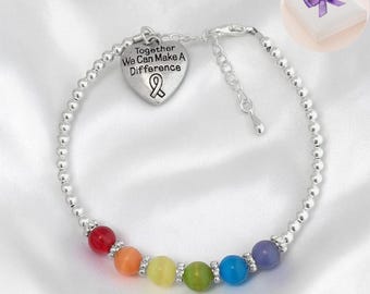 LGBT Bracelet, Gay Pride Bracelet, Rainbow Jewellery. Size Adjustable.