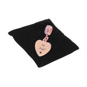 My Angel, Rose Gold Memorial Charm with Any Engraving. Personalised Baby Loss Jewellery.
