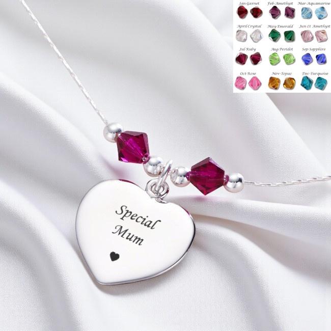 Collar De Corazones Entrelazados Con 1 Piedra De Nacimiento Y 1 Nombre Collar Personalizado Para Mujer | – ES