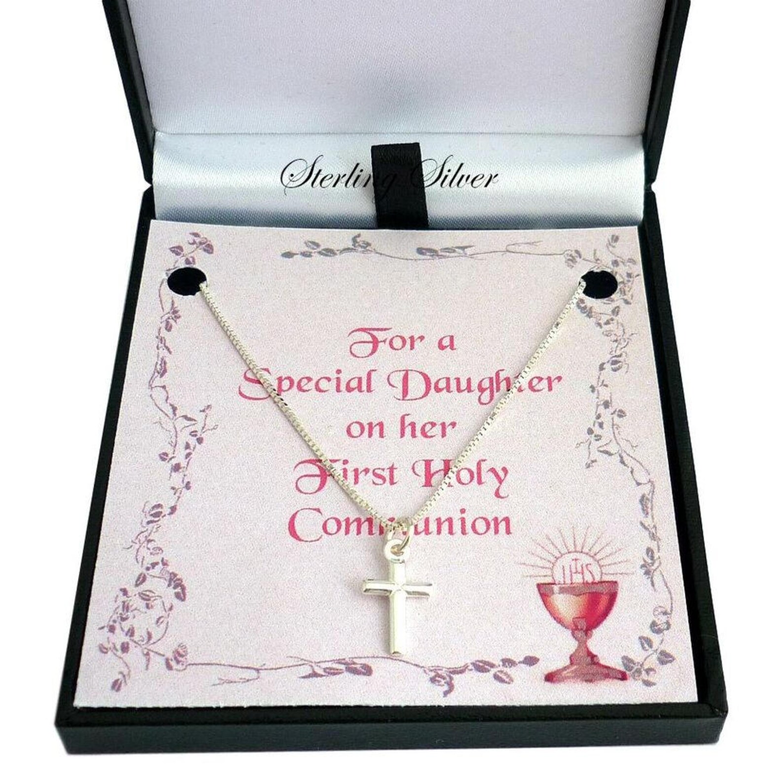 First Communion Chains First Holy Communion Sterling Silver Cross and Chain. Gift for - Etsy