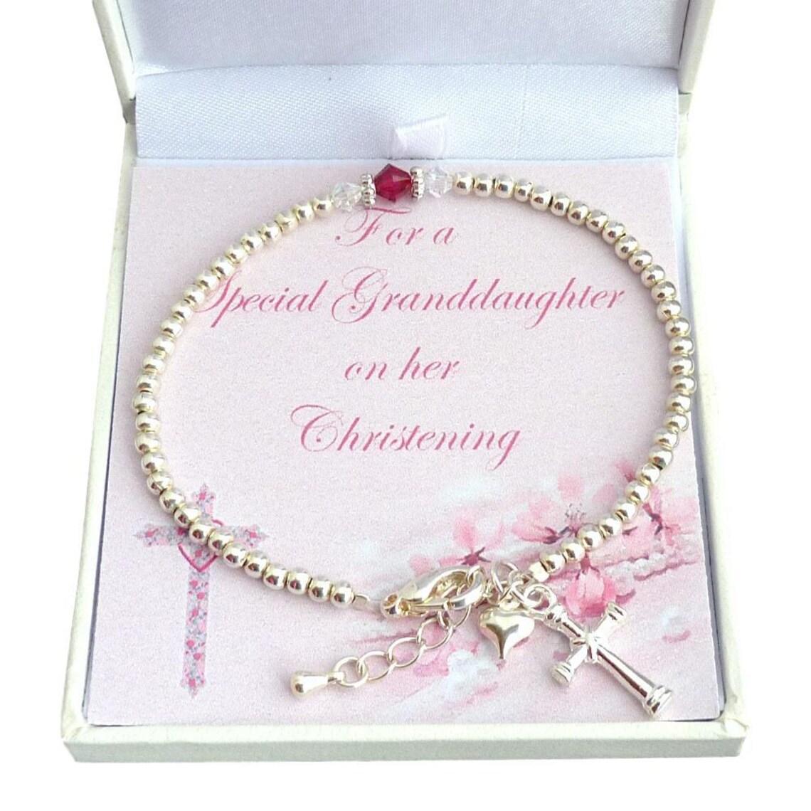 Girls Christening Bracelet with Birthstone. Gift for Daughter Etsy