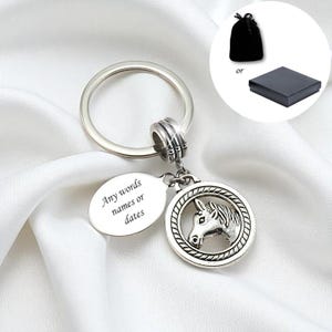 Personalised, Horse Keyring with Free Engraving. Gift for Horse Lover.