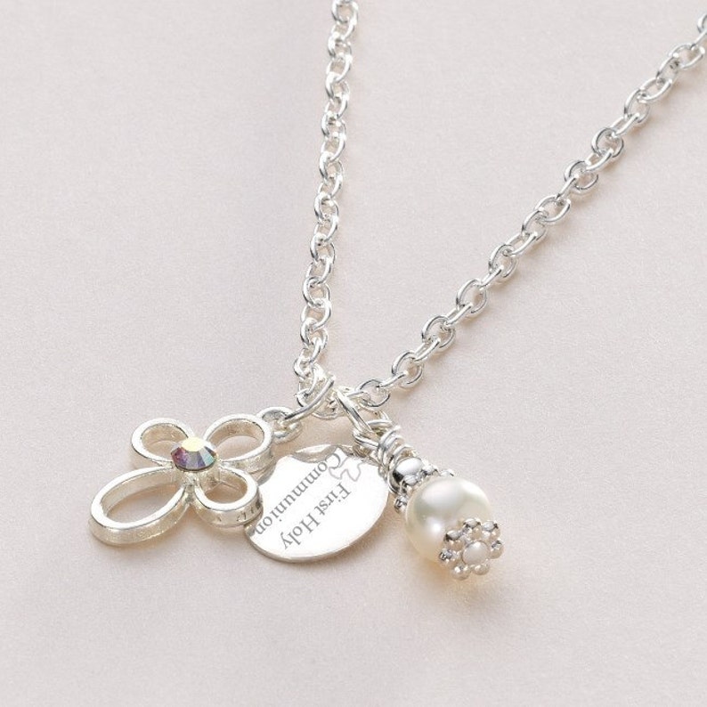Personalised Girls First Holy Communion Necklace With Open Etsy
