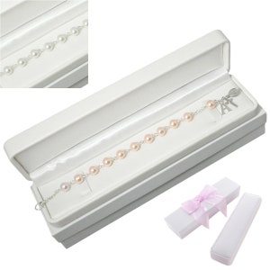 Pulsera de rosario personalizada, cualquier dije inicial/letra. Caja de regalo de lujo, regalo católico o de comunión rosa o blanco