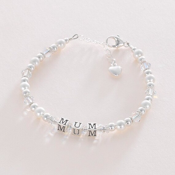 Sterling Silver Bracelet for Mummy Mum or Mother. Gift Boxed