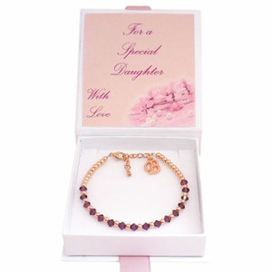 Pulseras de piedra de nacimiento con cuentas de oro rosa y letra, dije inicial, regalo para hija, mamá, hermana, nieta, amiga, cumpleaños, etc.