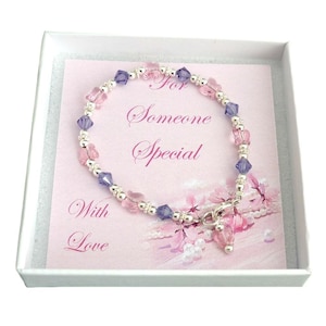 Bracelet papillon de fille, argent sterling. Cartes pour demoiselle d’honneur, fille de fleur, fille, nièce, filleule, petite-fille, sœur, etc.