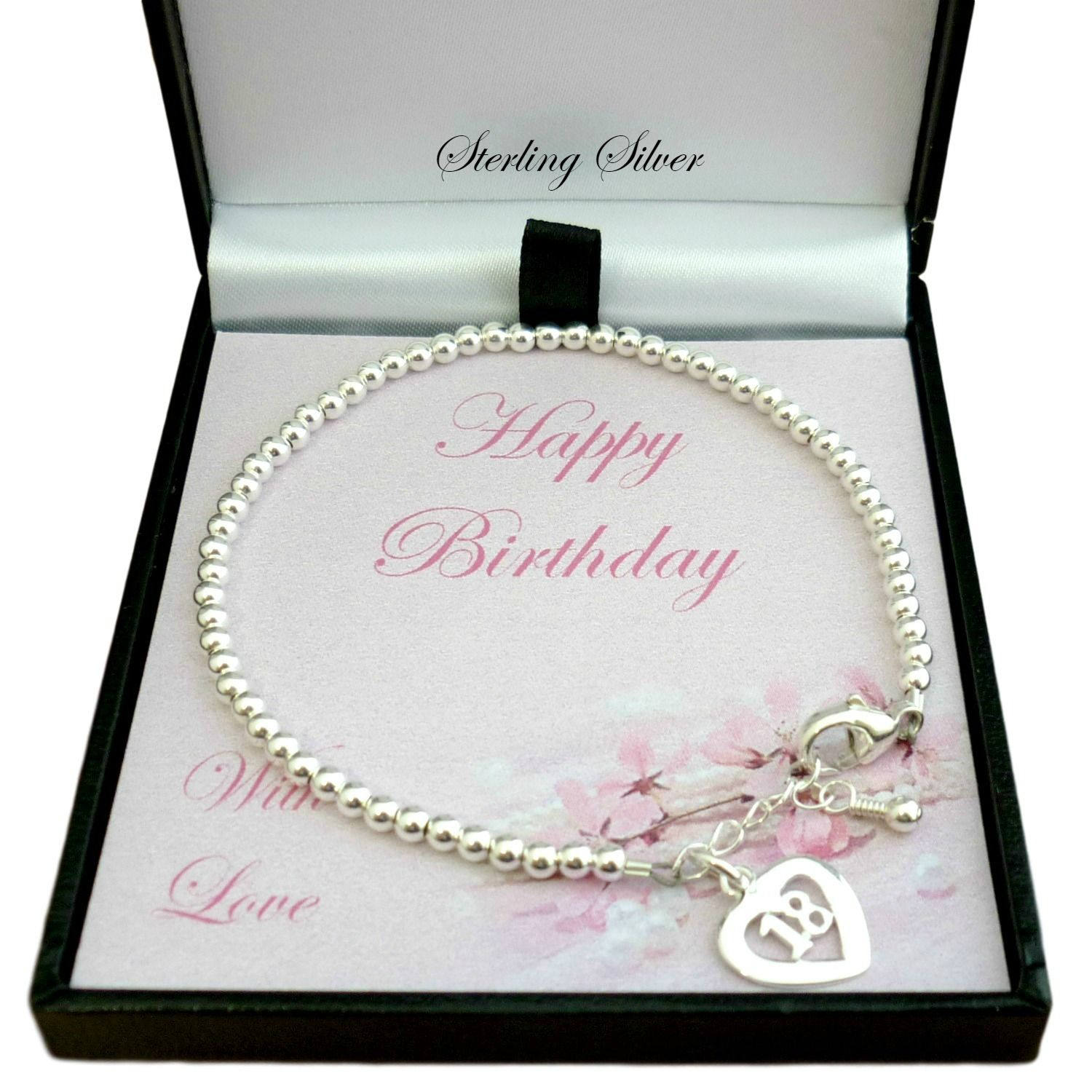 18th Birthday Bracelet Sterling Silver Beads.  Etsy