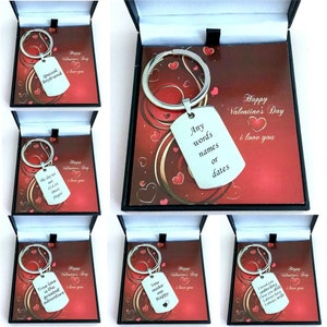 Personalisierter gravierter Schlüsselring, Valentinsgeschenk für Ehemann, Freund, Verlobter etc.