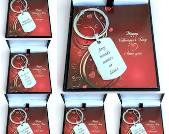 Personalisierter gravierter Schlüsselring, Valentinsgeschenk für Ehemann, Freund, Verlobter etc.