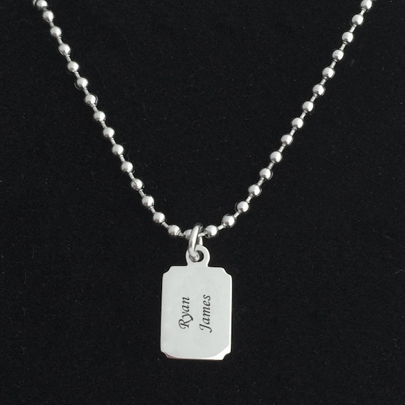 Small engraved necklace deals
