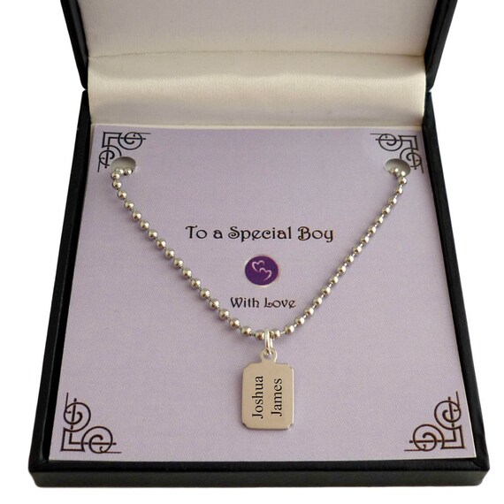 Small engraved necklace deals