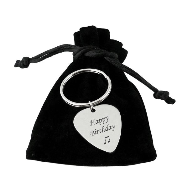 Personalised Guitar Pick or Plectrum Keyring with Engraving