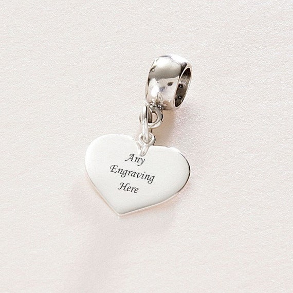 Ambassade fatning Tage en risiko Heart Charm Sterling Silver Fits Pandora Personalised With - Etsy
