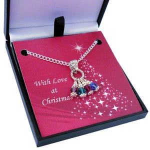 Family Birthstone Necklace for Christmas for Her, Mum, Gran, Nanny, Mummy, Nanna, Granny, Nan, Grandma
