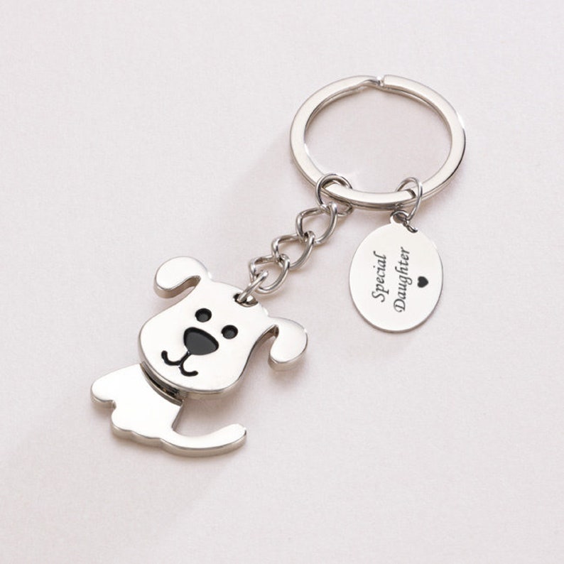 Engraved Dog Key Ring, Personalised Gift for Dog Lover. Keyring with Engraving. image 6