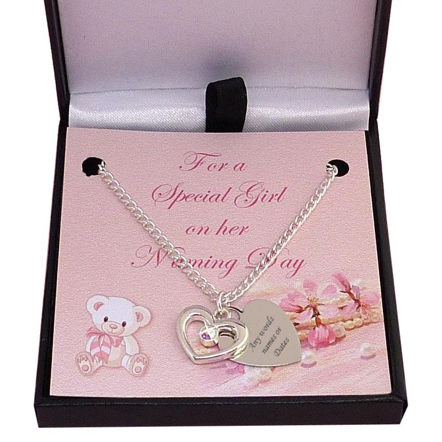 Personalised Naming Day Necklace,  Gift for Girl, Gift Box for Daughter, Niece, Sister, Granddaughter or Special Girl