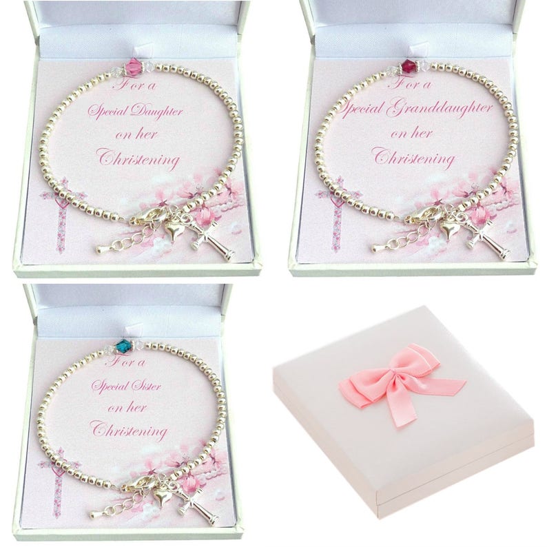 Girls Christening Bracelet With Birthstone. Gift for Daughter Etsy UK