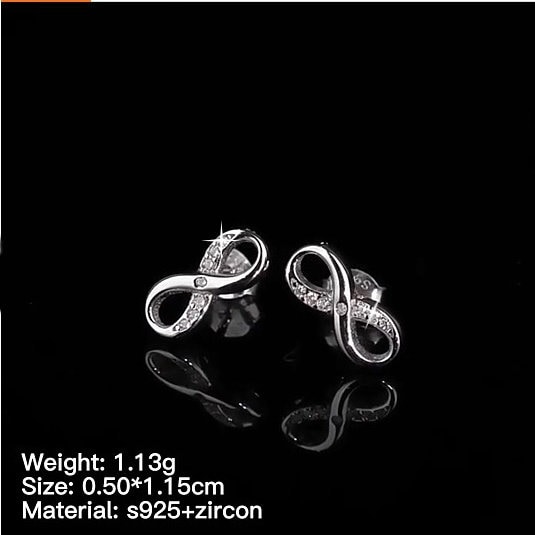 Infinite U Boucles D'Oreilles En Argent 925, Clous D'Oreilles De Perle