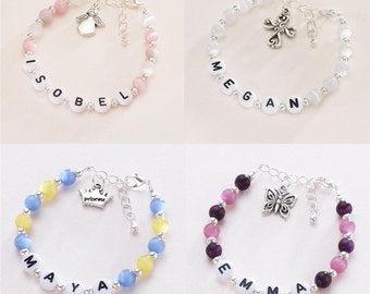 Personalised Bracelet for Girls - You Choose Charm and Colours!