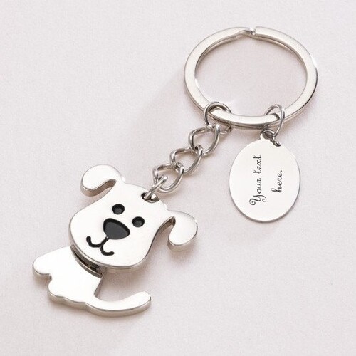 Engraved Dog Key Ring Personalised Gift 