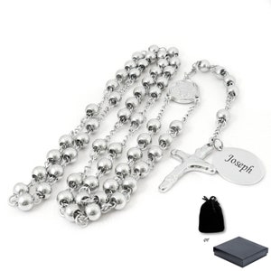 Rosary Beads, personalised with Engraving,  Catholic, First Holy Communion, or Baptism Gift