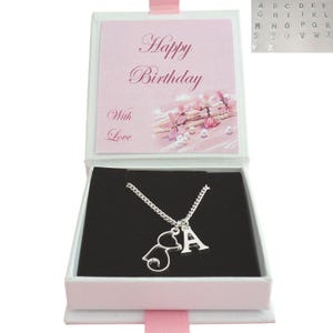 Collar de gato y letra, cualquier inicial, regalo de feliz cumpleaños para mujer o niña. También para mamá, hija, sobrina, hermana, etc.