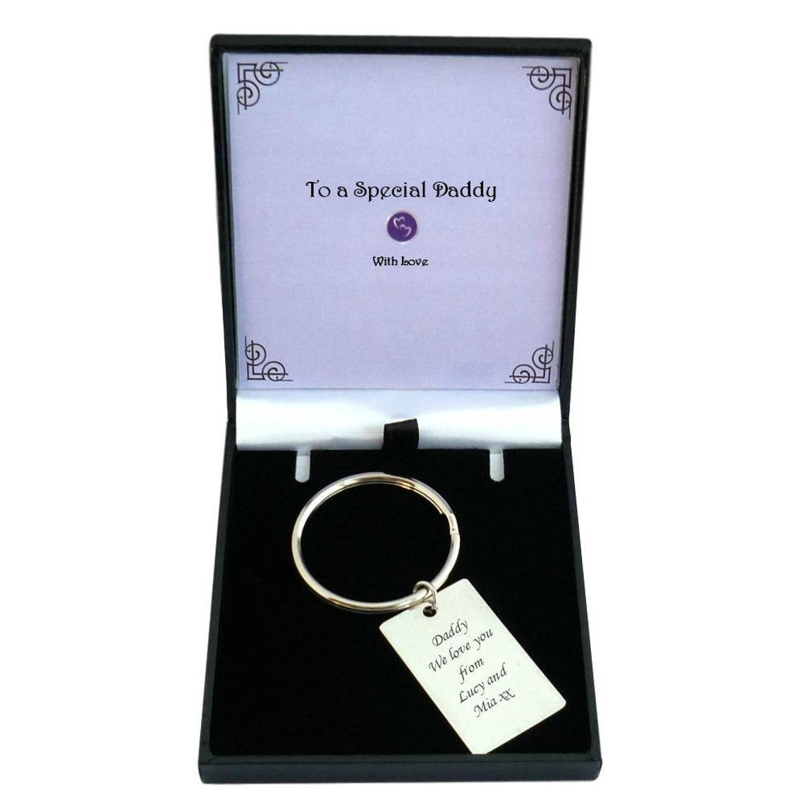 Personalised Engraved Keyrings for Men and Boys, Gift Boxed for Dad ...