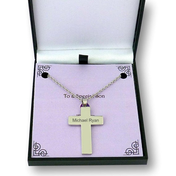 Cross Pendant Sterling Silver .925 Solid Large Crucifix Baptism Christening  Necklace Men Women Handmade New Silverzone77 : Amazon.co.uk: Handmade  Products