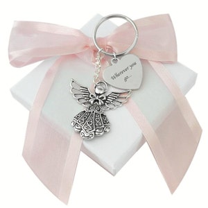 Personalisierter Schutzengel Schlüsselanhänger mit kostenloser Gravur und Geschenkbox. Luxusqualität.