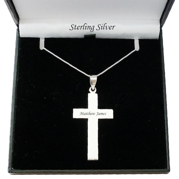 Solid silver sale cross and chain